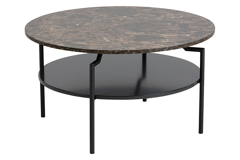 Goldington | Table basse | Noir et marbre brun