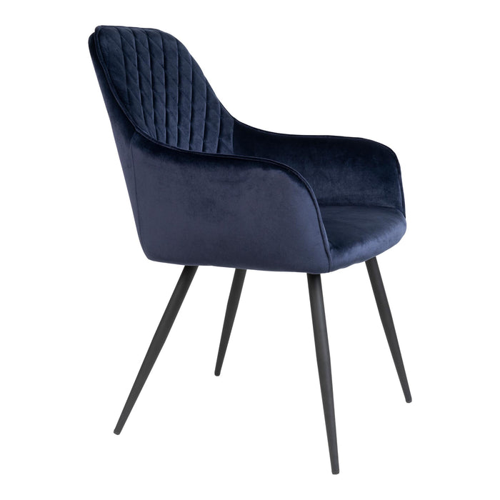 Chaise de salle à manger Harbo | Velours bleu