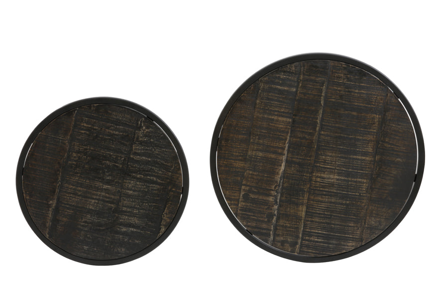 Table d'appoint DOBA | bois antique-noir mat