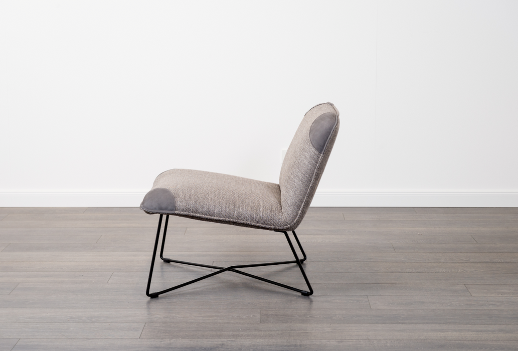 Fauteuil Danny | Tissu, Cuir gris