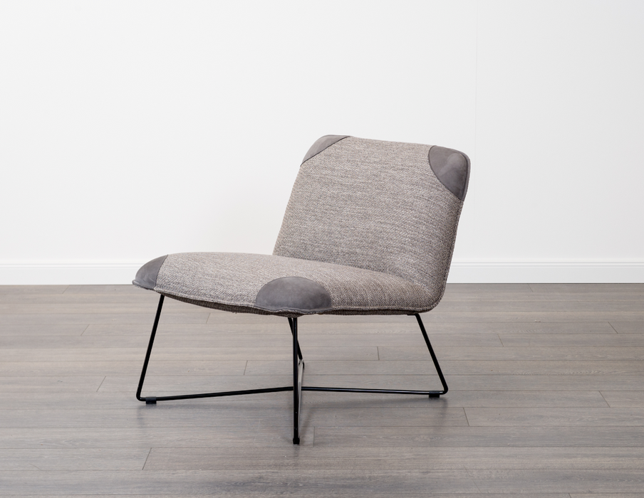 Fauteuil Danny | Tissu, Cuir gris