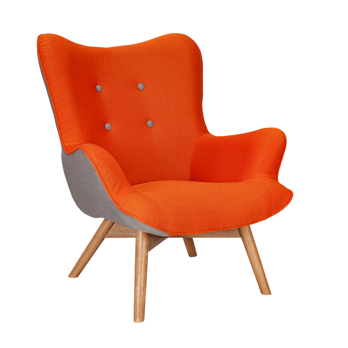 Fauteuil Twist | Orange, Gris